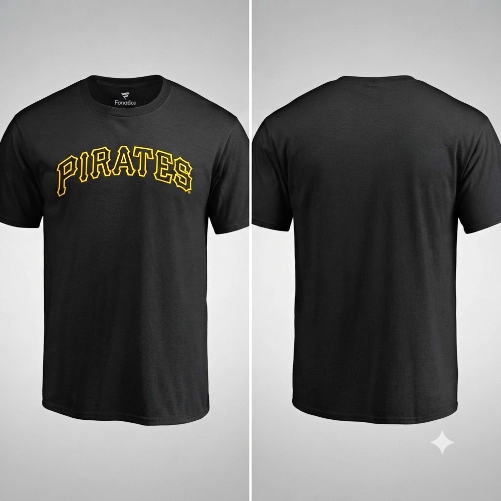 Fanatics Pittsburgh Pirates Baseball Black Shirt Yellow Logo